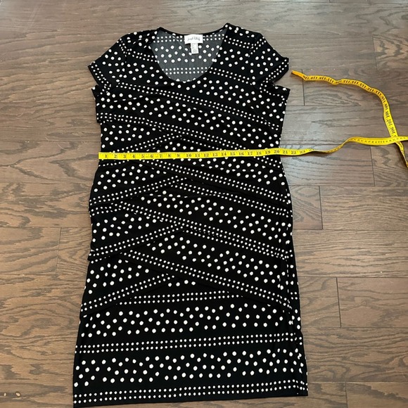 JOSEPH RIBKOFF Black/Vanilla Polka Dot Dress Size 20 - Picture 9 of 11